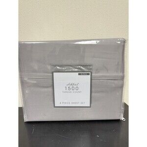 Ashford Solid KING Grey 1500 Thread Count 4 Piece Sheet Set NEW